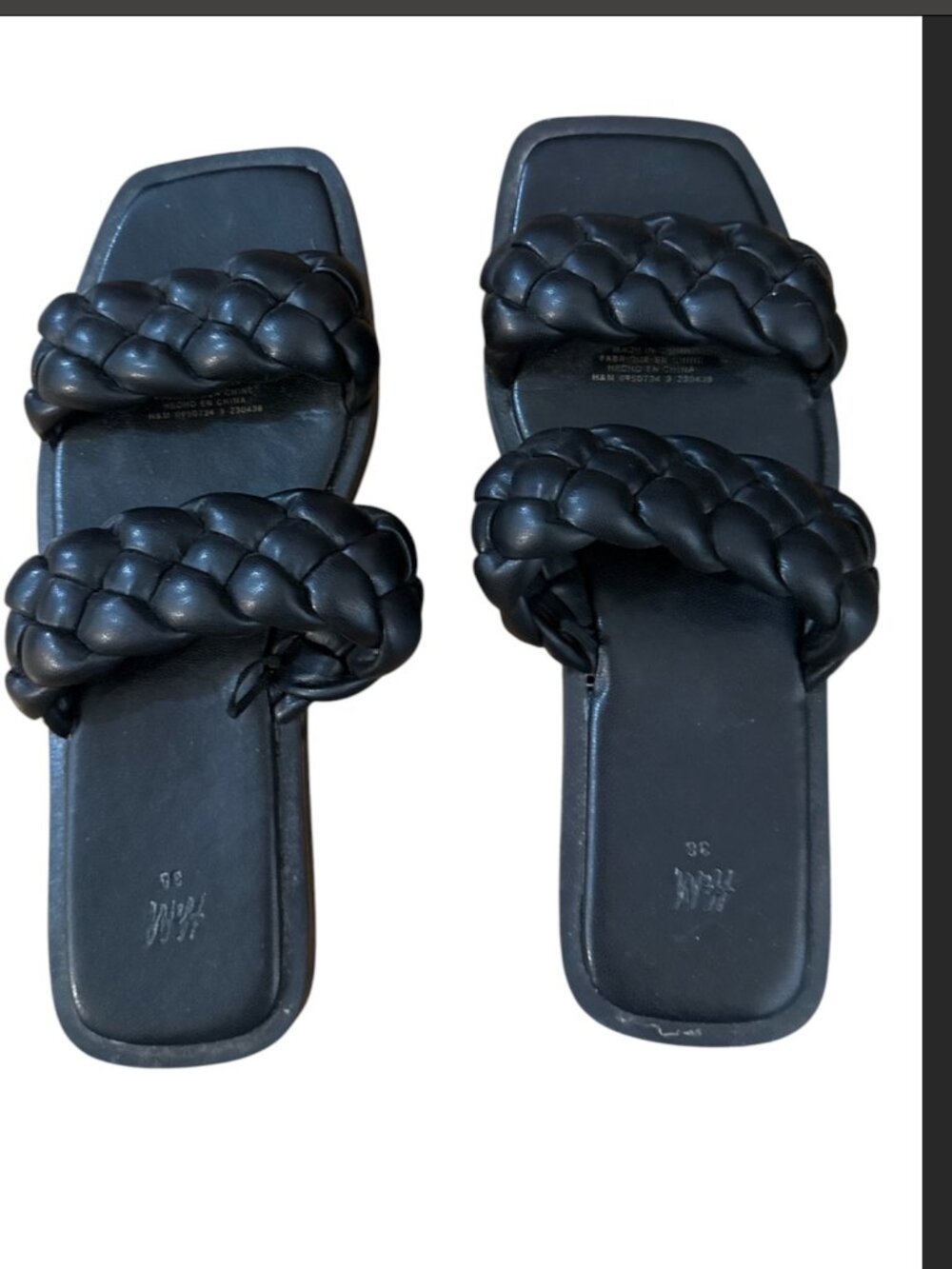 H&M Black Chunky Braided Sandals 7.5